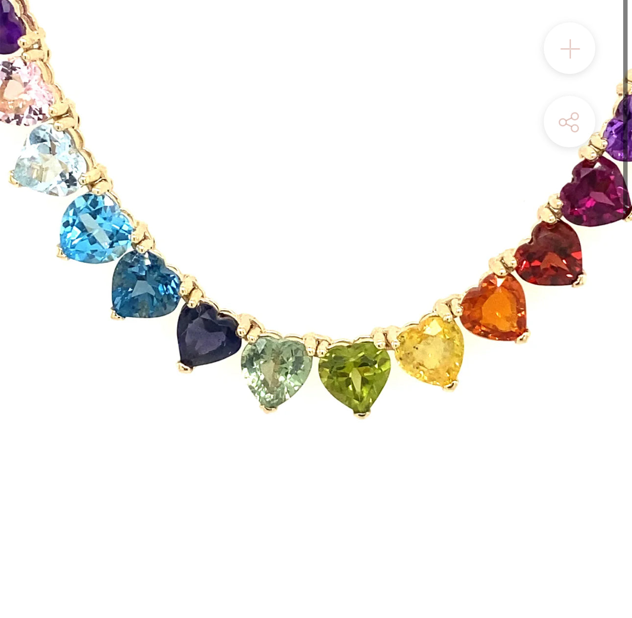 Ombréainbow Graduated Heart Necklace