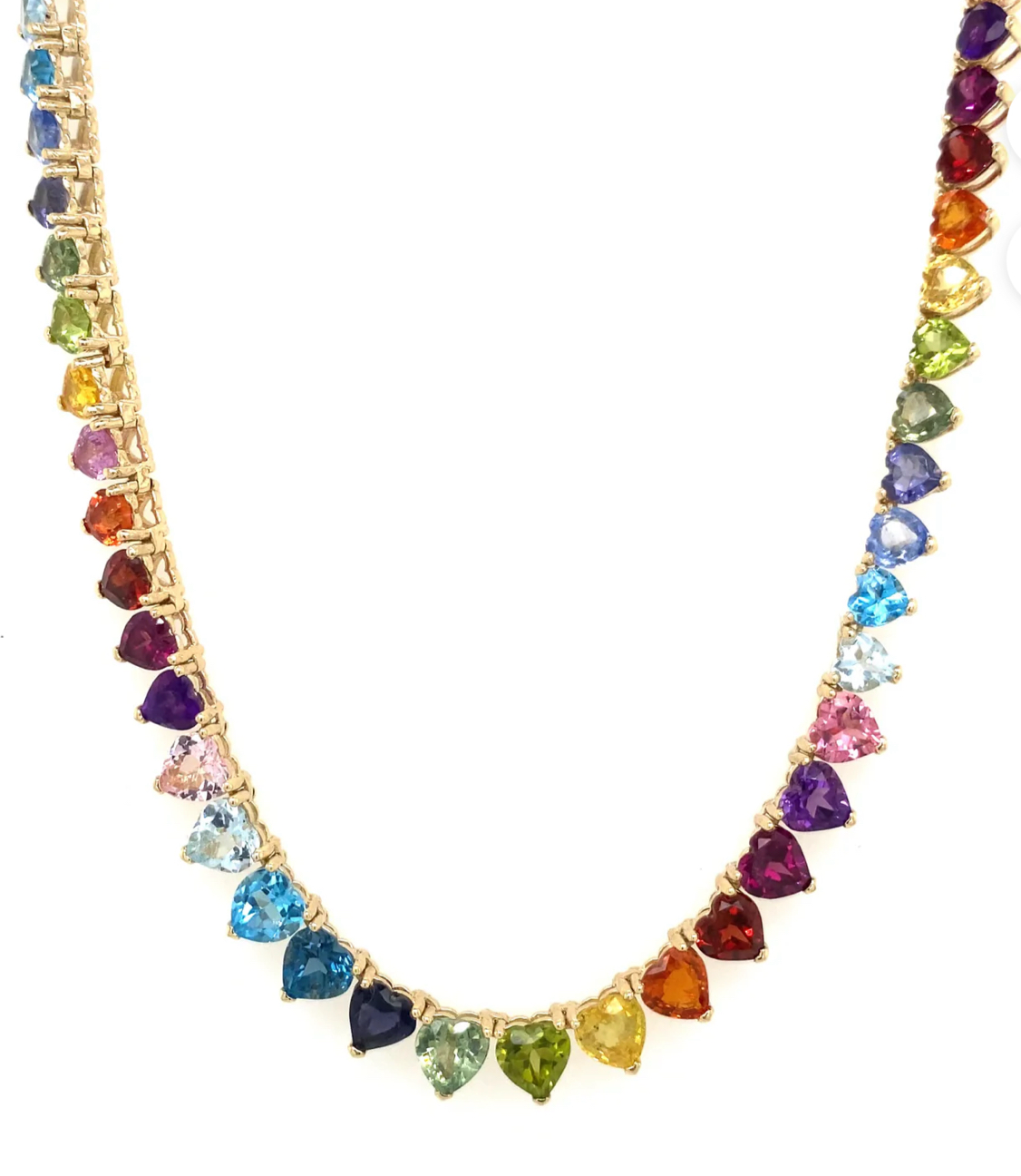 Ombréainbow Graduated Heart Necklace