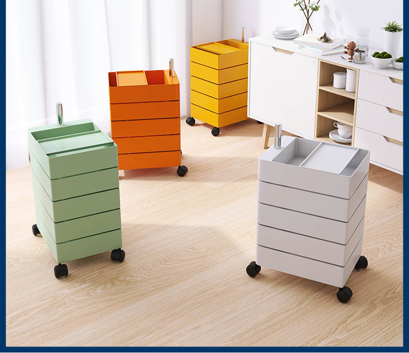 Multi-functional rotating storage cabinet 360 trolley movable storage