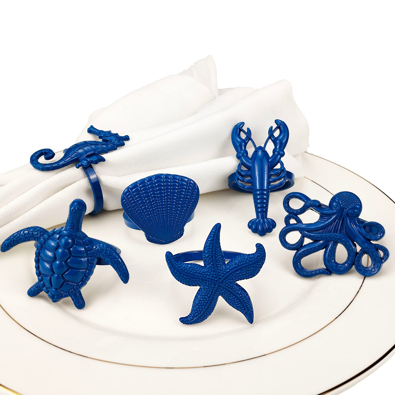 Silver Crustacean Napkin Ring Set