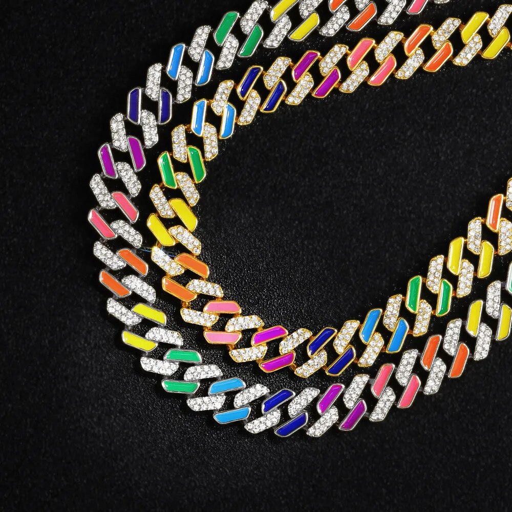 Rainbow Cuban Chain Bracelet