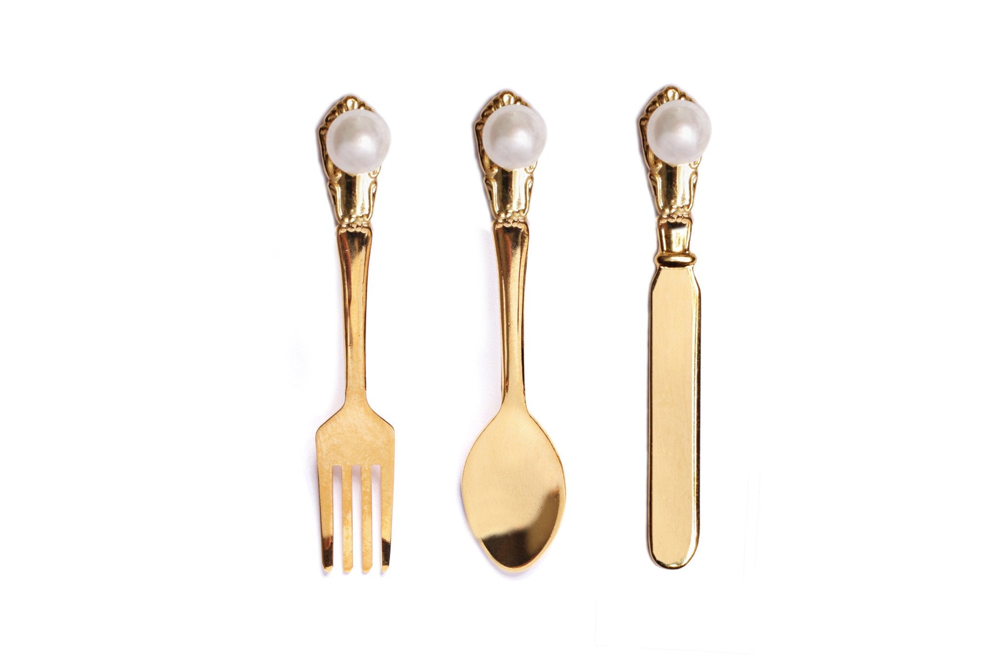 cutlery pearl earrings