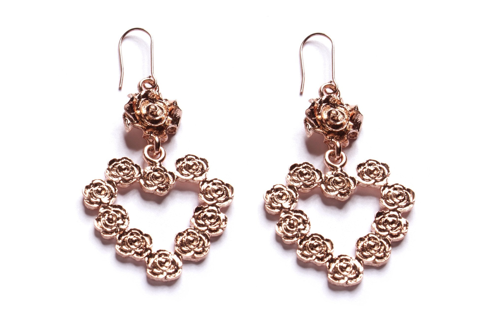 HEART ROSETTE EARRINGS