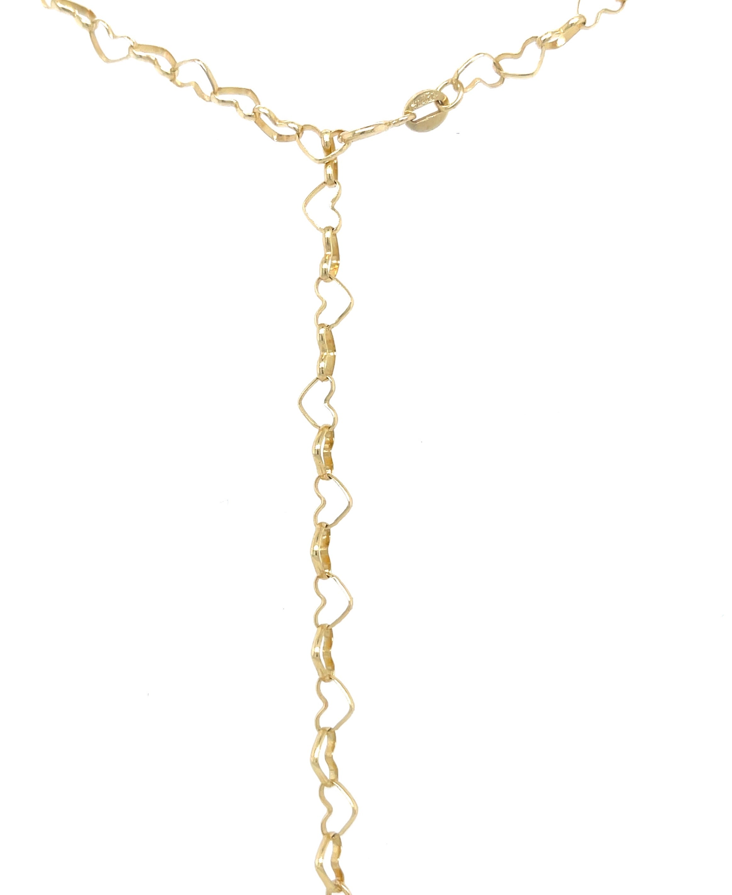 Interlocking Hearts chain Lariat necklace