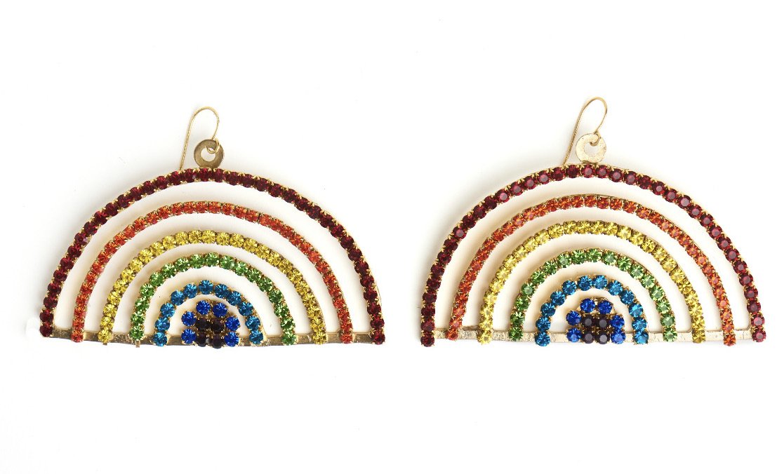 Oversized rainbow earrings